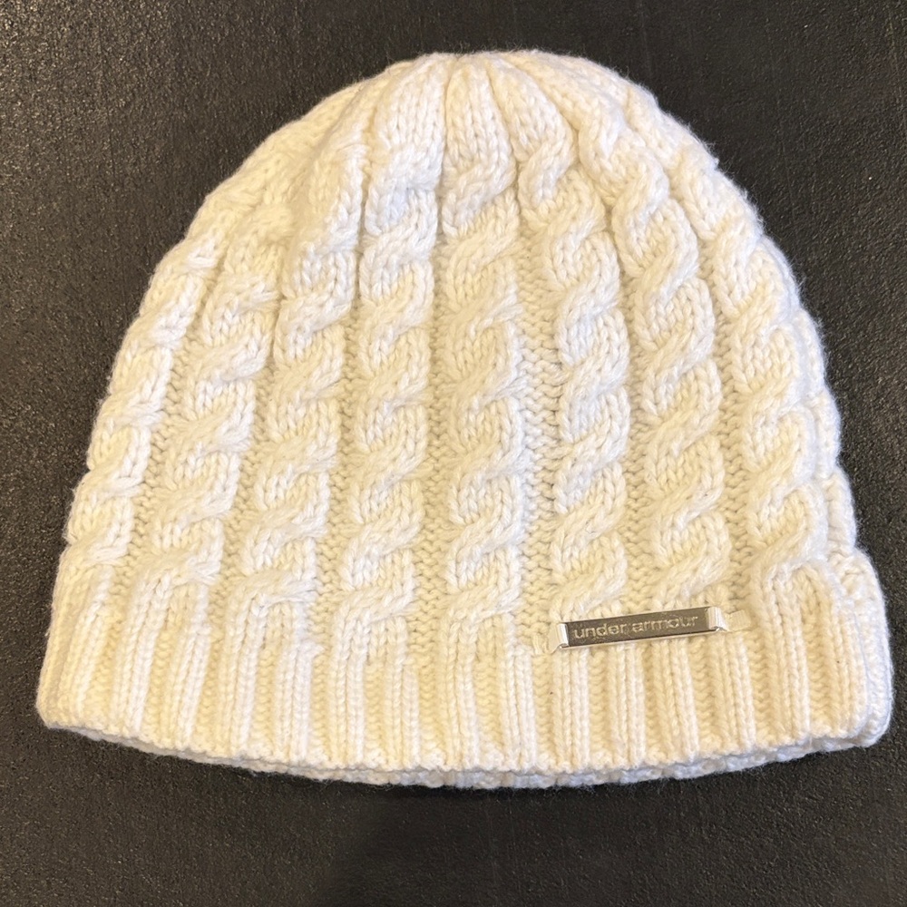 Under Armour White Cable Knit Beanie